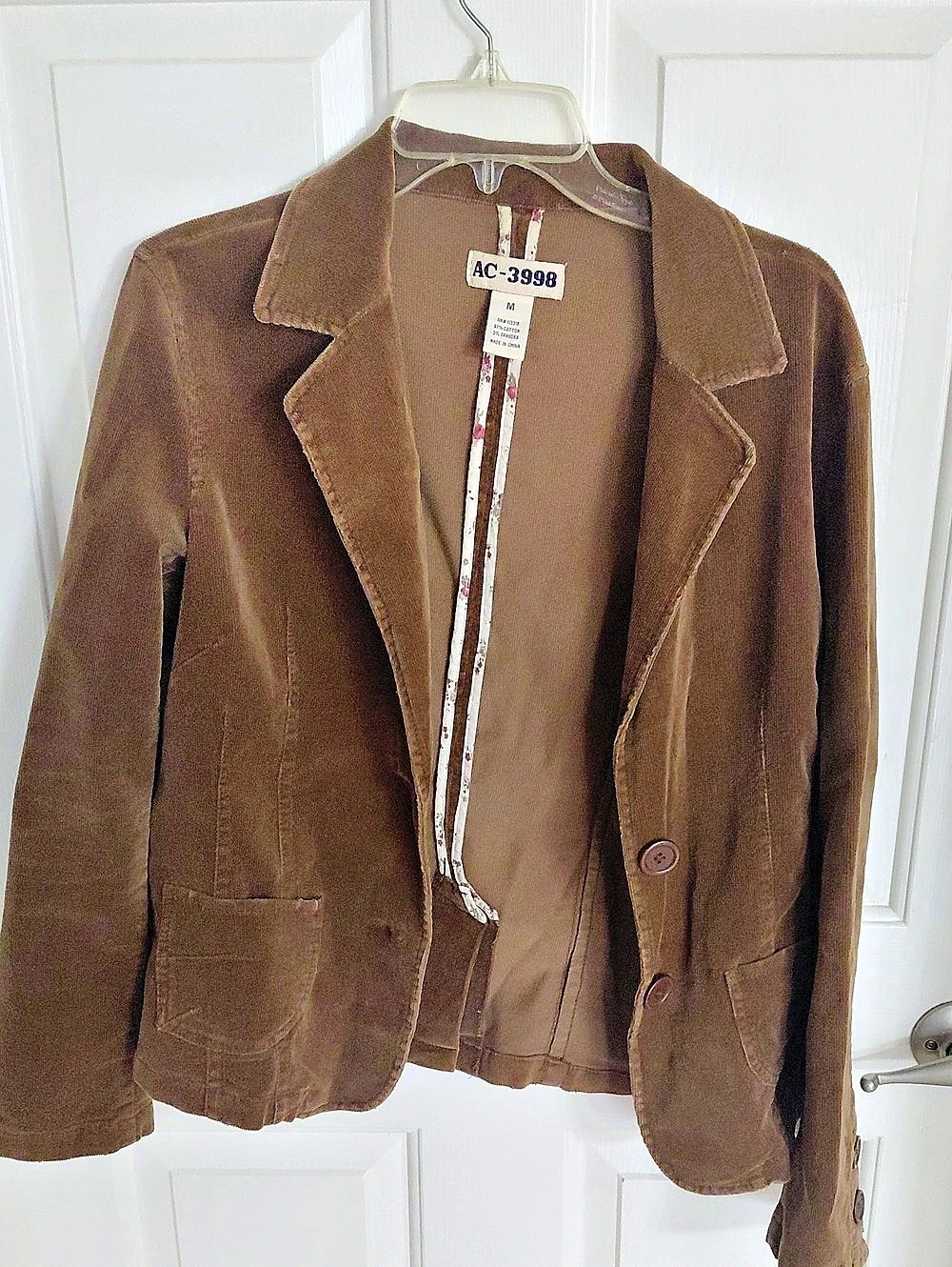 AC-399B Brown Corduroy Blazer Size Medium